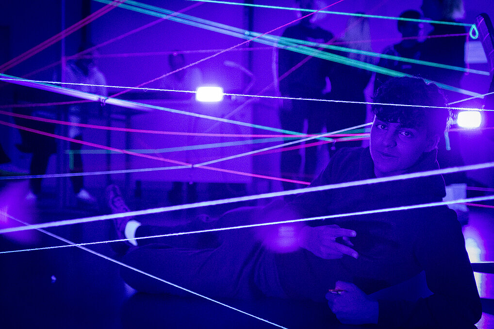 Laserlabyrinth in der Sportumkleide (c)HMFG